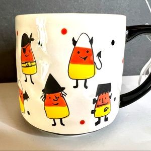 Halloween Ceramic Candy Corn in Costumes Coffee Mug Cute Witch Frankenstein Bat